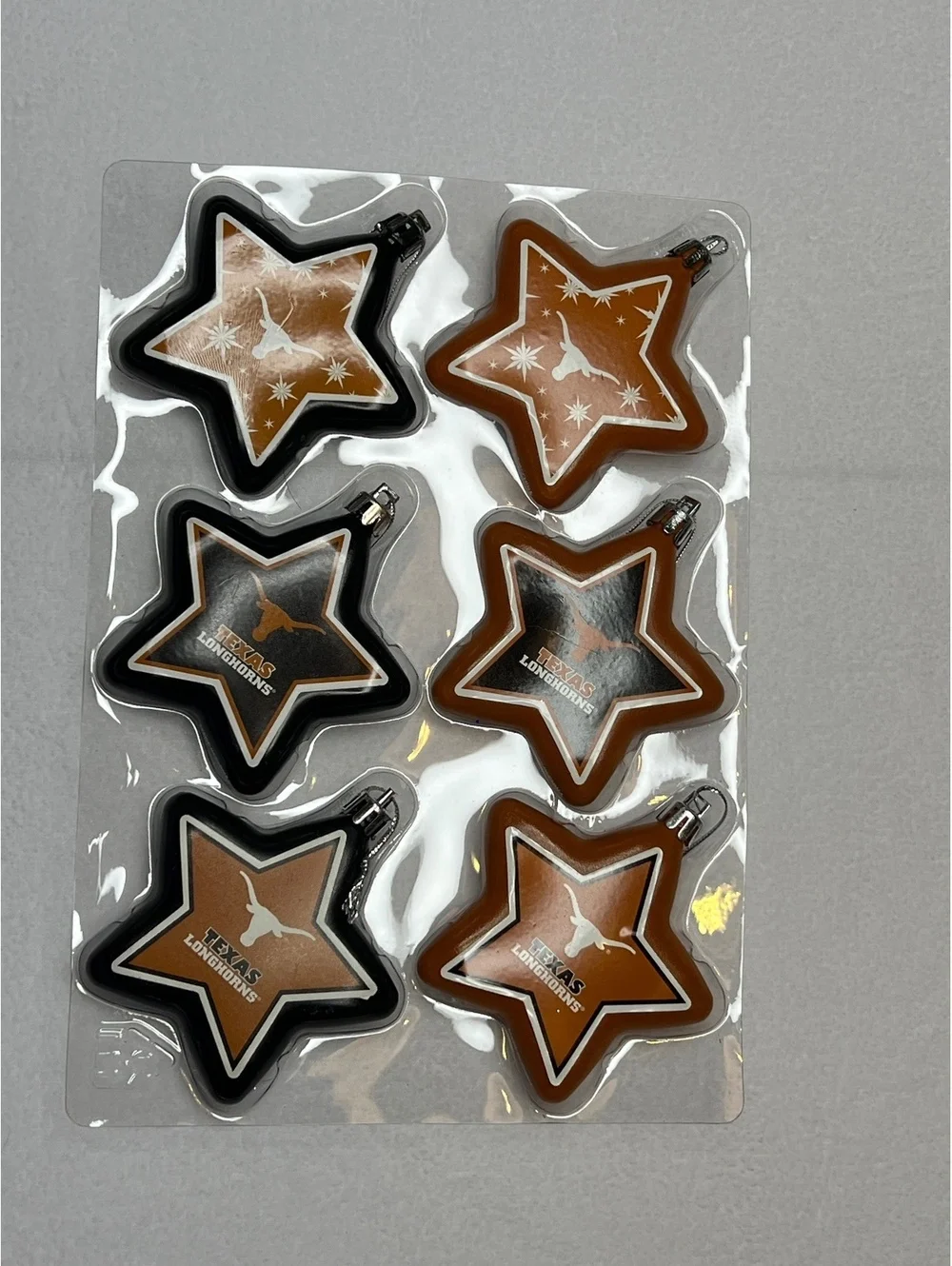 Forever Collectibles Texas Longhorns Team Shatterproof Star Ornaments - Set of 6